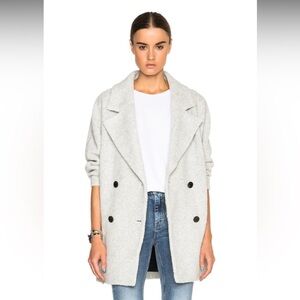MiH Jeans Larkin Coat Double Breasted Women's Cream Teddy Jacket Size Small
